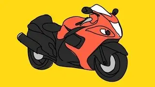 Мультики машинки - МОТОЦИКЛ - раскраска для детей