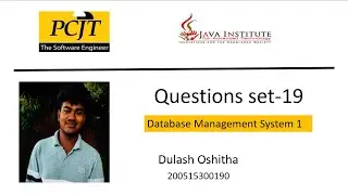 Questions set 19| Database Management System | Java Institute | Dulash Oshitha