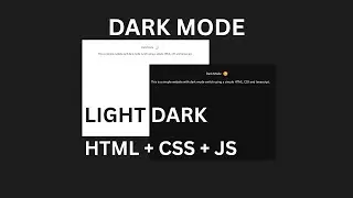 How I Made a Dark Mode Website in Minutes! | Beginner HTML, CSS, JS