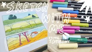 ★ sketch with me ★ chatty, marker landscape sketches ✿