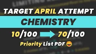 JEE Mains 2023 April Attempt Strategy | Chemistry 