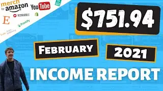 Passive Income Report 💸 - Merch, Print on Demand, YouTube - February 2021