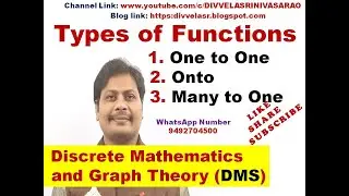 Types of Functions in Discrete Mathematics || Types of Functions || One to One || Onto | Many to One
