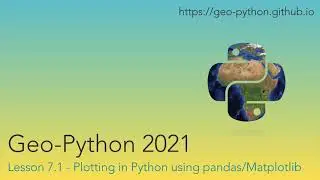 Geo-Python 2021 Lesson 7.1 - Plotting in Python using pandas/Matplotlib