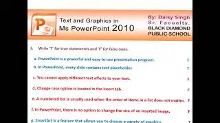 Text and Graphics in MS PowerPoint 2010