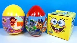 SpongeBob and Dora the Explorer surprise eggs unboxing for Kids