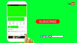 (No Copyright) Mobile Icon Subscribe Intro | Green Screen Hand Touch. Green Screen | Agra technical