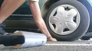 Woman Car Crush hand in Toyota 