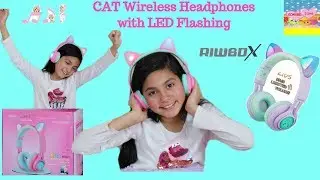 Riwbox LED CAT Headphones CT-7 With Children Volume Control and Mic