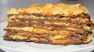 КАК ПРИГОТОВИТЬ ПЕЧЁНОЧНЫЙ ТОРТ/ПРОСТОЙ И ВКУСНЫЙ РЕЦЕПТ/НАШ УЖИН #влог