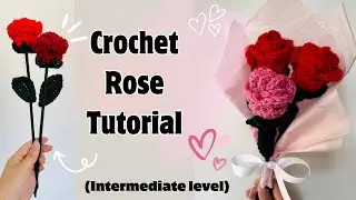 How to Crochet a Rose 🌹 Flower Tutorial (Beginner - Intermediate) EASY INSTRUCTIONS