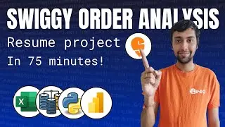 Swiggy Data Portfolio Project in 4 Tools in 75 Minutes: Excel, SQL, Python & Power BI