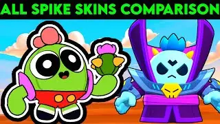 Brawl Stars All Spike Skins Comparison | Toon Spike Vs Dark Lord Spike vs Pyro Spike Vs Logmas Spike
