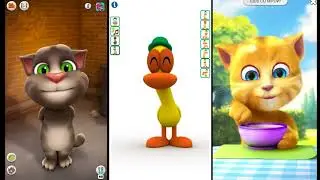 Talking Pato 2017 Talking Ginger VS Talking Tom Colours for Kids Children детей new Baby Play Video