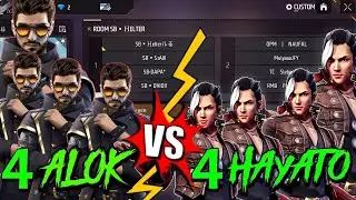 4 ALOK (VS) 4 HAYATO | FREE FIRE INDONESIA🇲🇨