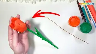 Тюльпан из Play doh. Плэй-до. Идея подарка 