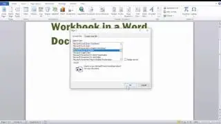 Insert and update an excel workbook into a word document
