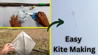 How to make a kite using plastic bag at home - Kite making tutorial