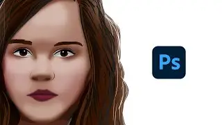 Process of photoshop painting - hermione