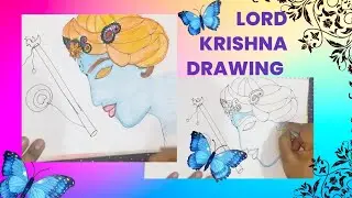 Lord Krishna Drawing easy || Easy Lord Krishna sketch || Krishna simple Sketch || #lordkrishna #art