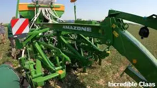 2018 Claas Axion 800 6.7 Litre 6-Cyl Diesel Tractor (193 205 HP) with Amazone Seed Drill