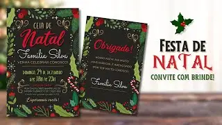 Convite Digital Natalino: Folhas, Enfeites e Brinde Imperdível!
