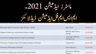 Masters Admission 2021 | MS MPhil Admission deadlines of All Universities