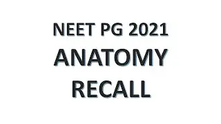 Anatomy NEET PG 2021 Recall Questions with answers | Crazy Medicine