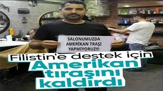 Diyarbakırlı berberden Filistin'e destek! Amerika tıraşı yapmıyor...