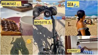 My morning routine in M’diq 🏋🏻‍♀️ || روتيني صباحي في المضيق  🚴🏻‍♀️🌊 + سبب غيابي 🤷‍♀️