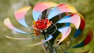 Rainbow Propellors Solar Lighted Wind Spinner