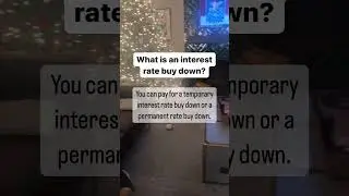 What is a rate buy down?