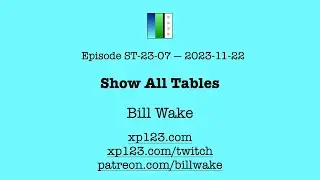ST 23 07: Show All Tables - SortTables