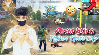 Solo Vs Squad 😯 Awm Sniper Full map rush game play on Free fire 💪🔥 ft @rajgaming69a