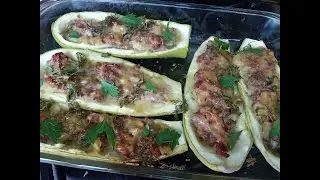 ЗАПЕЧЁННЫЕ ЛОДОЧКИ ИЗ КАБАЧКОВ.