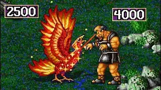 2500 Phoenix vs 4000 Cyclops - Heroes of Might and Magic 2 (HoMM2)