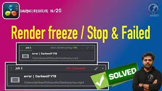 Render freeze / Stop & Failed in davinci resolve studio . time elapsed but render not complete