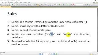 6-Variable Naming Rules in C#