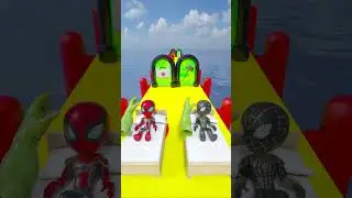 GTA V New PUNCH Run Challenge: RED Spidey vs Black Spidey #gta