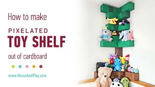 Stuffed Animal DIY Storage Shelf from cardboard