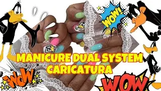 COMO HACER MANICURE CON DUAL SYSTEM Y CARTOON EL PATO LUCAS 🥰