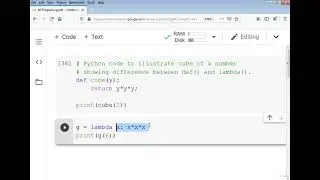 Calculate cube of a number in python by lambda function
