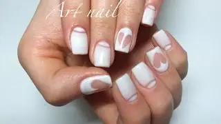 Дизайн Ногтей! Лунный маникюр! Прозрачное Сердце. (Nail Art Designs)