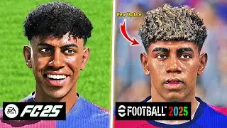 EA FC 25 vs eFootball 2025 - Wonderkids Player Face Comparison