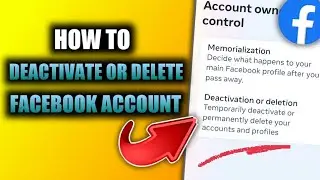 HOW TO DEACTIVATE OR DELETE FACEBOOK ACCOUNT 2024