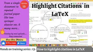 How to highlight citations in LaTeX. || Easy & Simple way ||