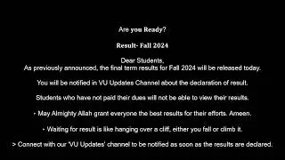 📣 VU Spring Final Term Results Update: Expect Results Between Aug 20 - 25! 📅