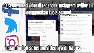 Tutorial download video di facebook instagram menggunakan kuota sosmed