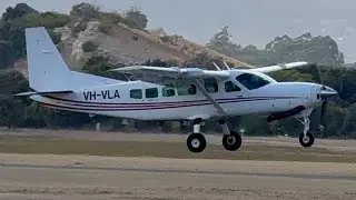 VH-VLA (WA Police Airwing) C208 Departing RW24R at Jandakot Airport.