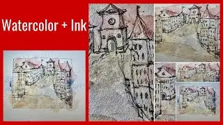 How to loosen up your style? Continuous line drawing along with watercolor.